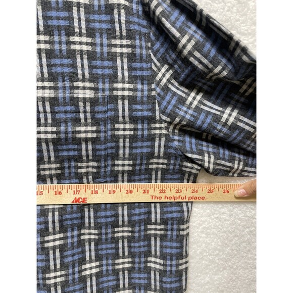 Carbon 2 Cobalt Men's Plaid Blue Cotton Long Sleeve Button Up Shirt Size XL - Picture 8 of 9